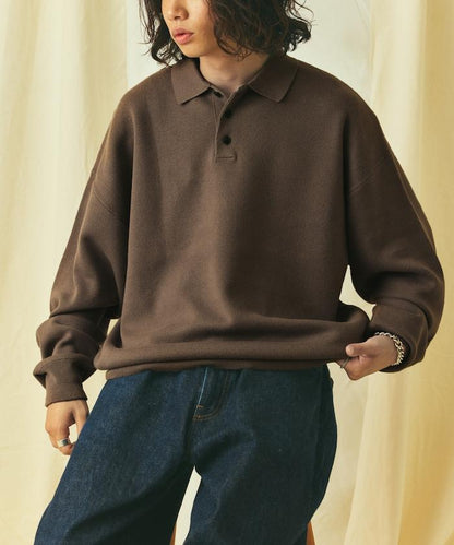 寬鬆版型 休閒風 針織衫質感 POLO領毛衣