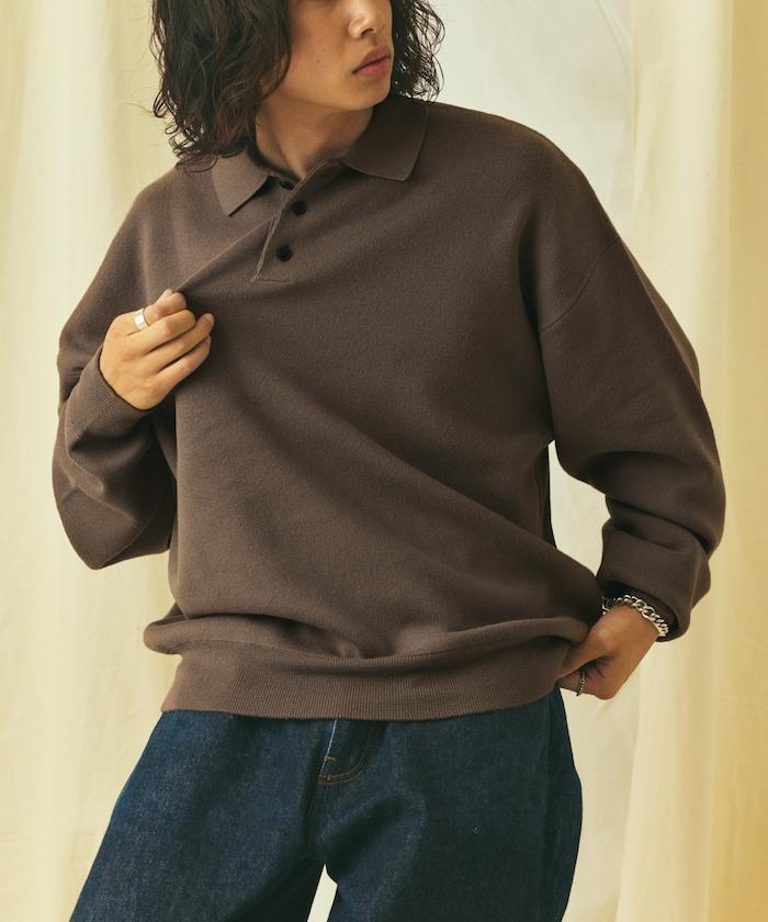 寬鬆版型 休閒風 針織衫質感 POLO領毛衣