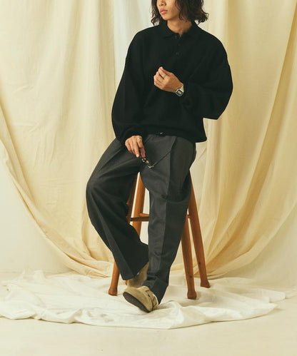 寬鬆版型 休閒風 針織衫質感 POLO領毛衣