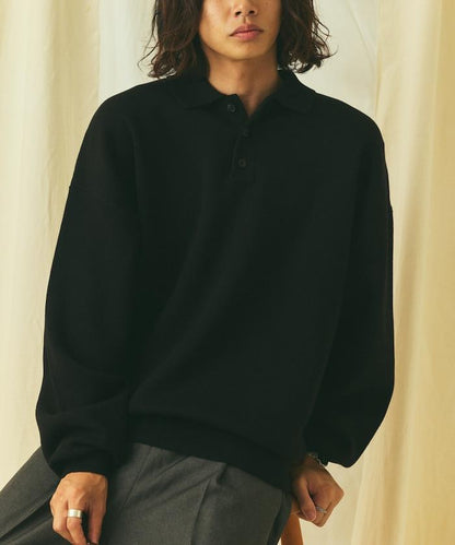 寬鬆版型 休閒風 針織衫質感 POLO領毛衣