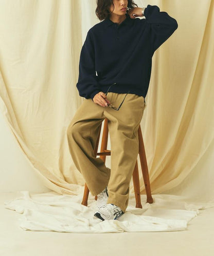 寬鬆版型 休閒風 針織衫質感 POLO領毛衣