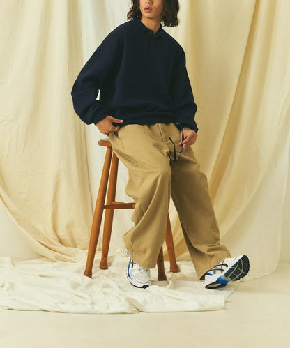 寬鬆版型 休閒風 針織衫質感 POLO領毛衣