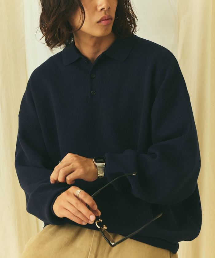 寬鬆版型 休閒風 針織衫質感 POLO領毛衣