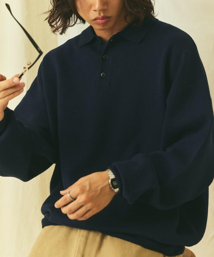 寬鬆版型 休閒風 針織衫質感 POLO領毛衣