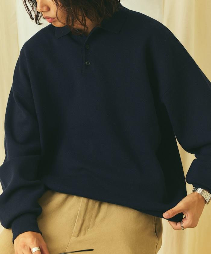 寬鬆版型 休閒風 針織衫質感 POLO領毛衣