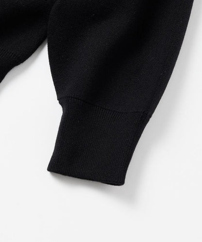 寬鬆版型 休閒風針織衛衣風圓領按扣開衫