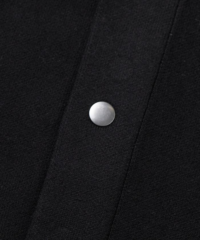 寬鬆版型 休閒風針織衛衣風圓領按扣開衫