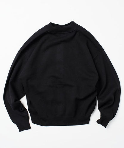 寬鬆版型 休閒風針織衛衣風圓領按扣開衫