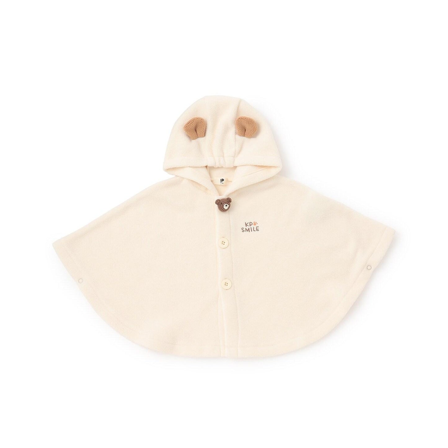 熊造型連帽抓絨斗篷