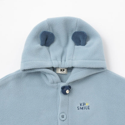 熊造型連帽抓絨斗篷