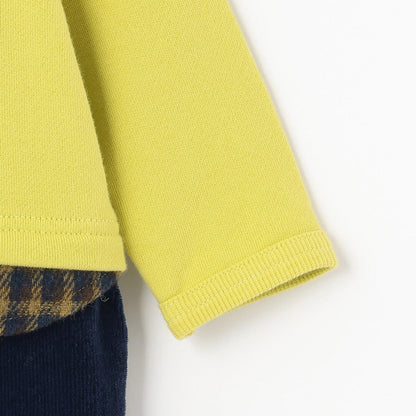 汽車刺繡衛衣布拼接燈芯絨連體衣