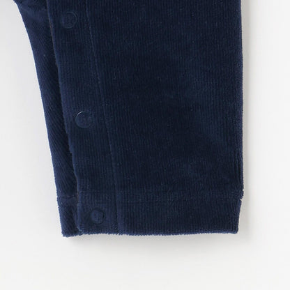 汽車刺繡衛衣布拼接燈芯絨連體衣