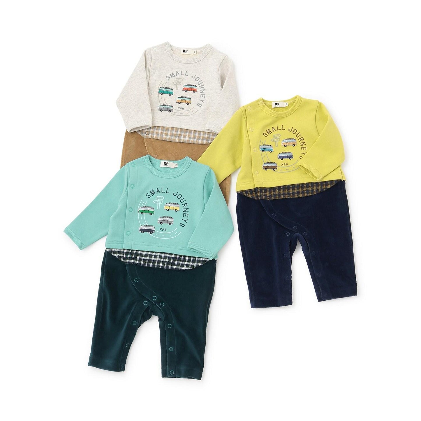 汽車刺繡衛衣布拼接燈芯絨連體衣