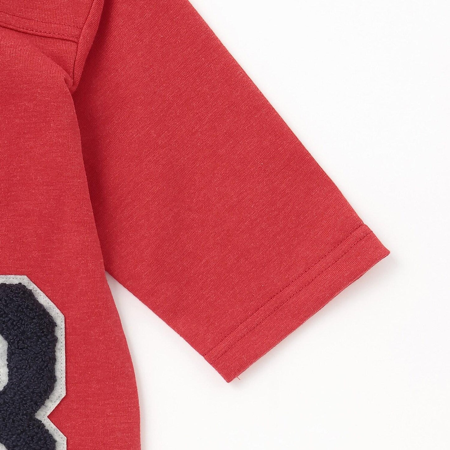 毛圈繡貼布七分袖T恤