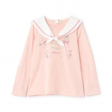 亮片獨角獸刺繡水手領長袖T恤