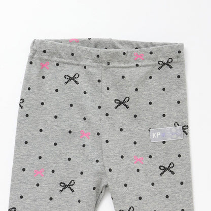 可選3款圖案 棉彈力針織打底褲【10分長度】