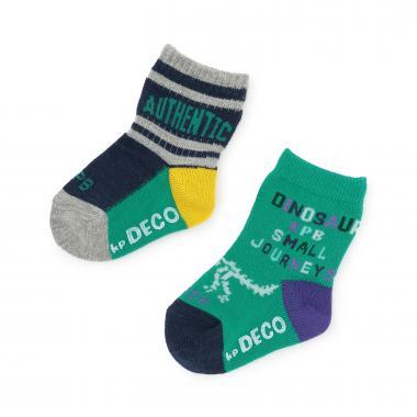 恐龍圖案2雙裝襪子