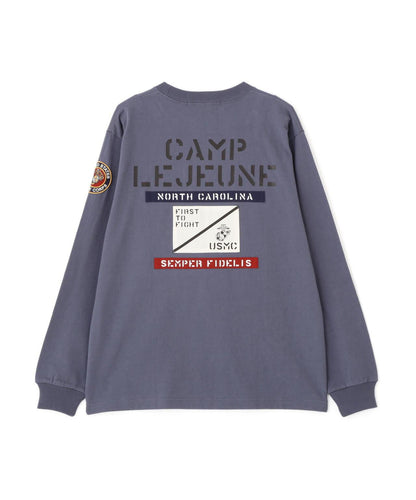 CAMP LEJEUNE拼接長袖T恤