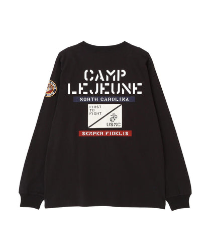 CAMP LEJEUNE拼接長袖T恤