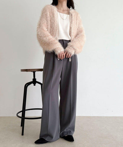 聚酯羽毛針織短外套