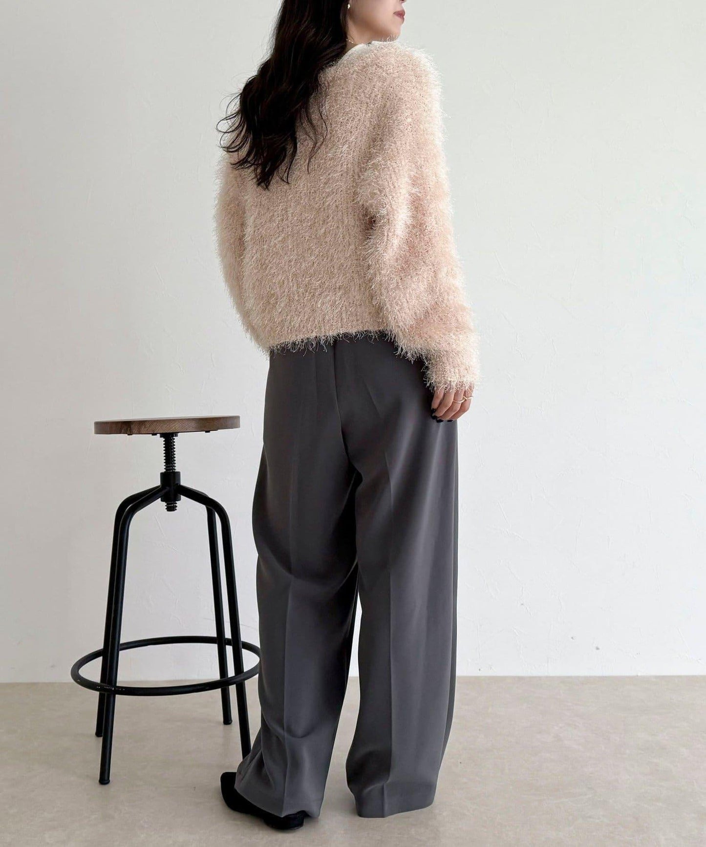 聚酯羽毛針織短外套