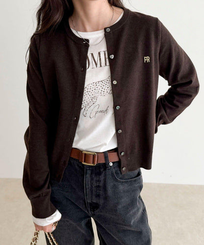 FR刺繡基礎款開衫