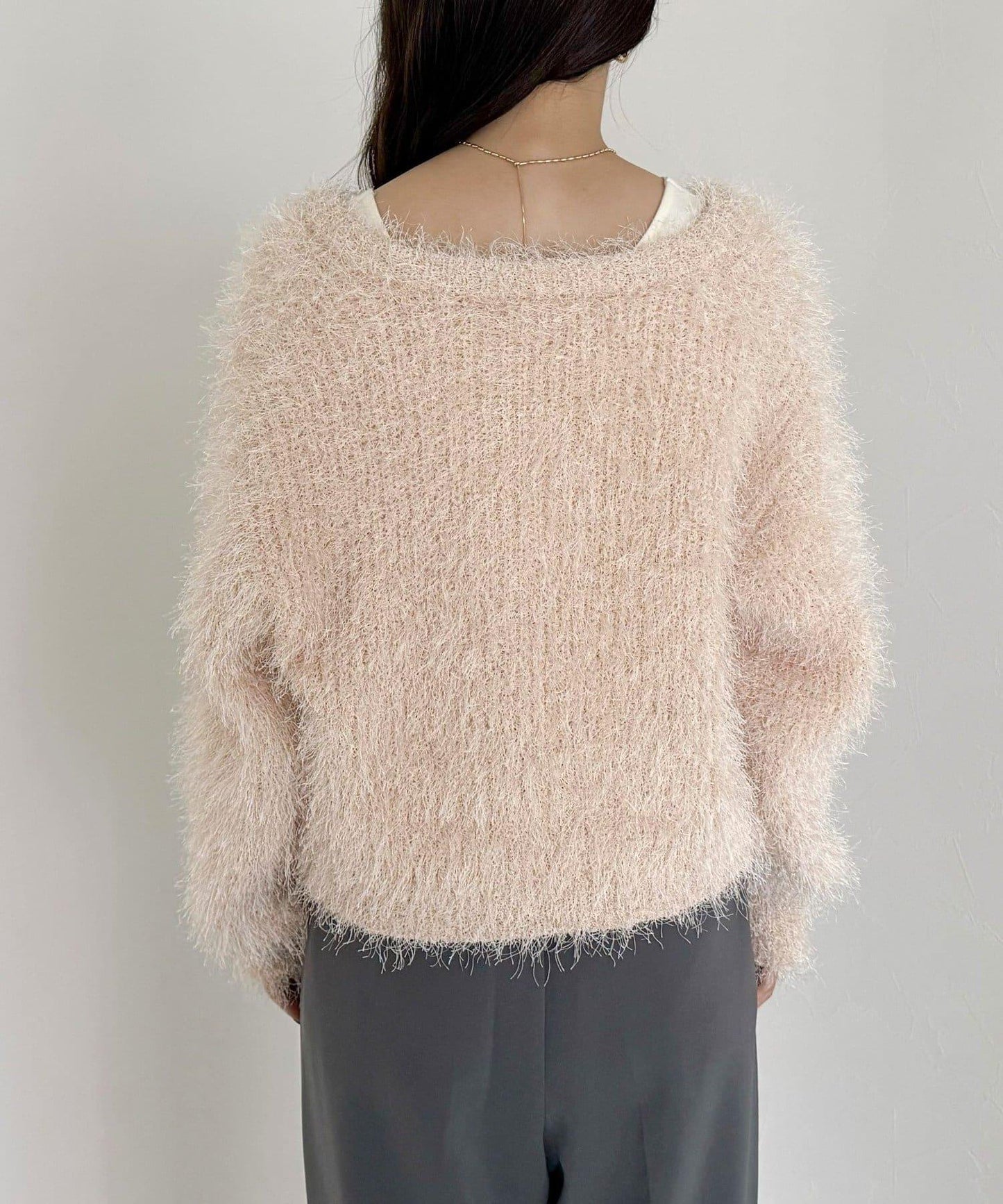 聚酯羽毛針織短外套