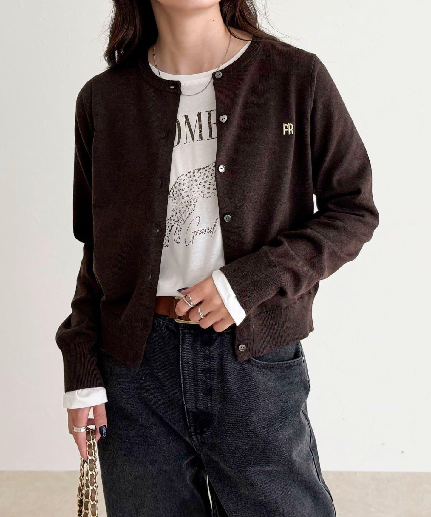 FR刺繡基礎款開衫