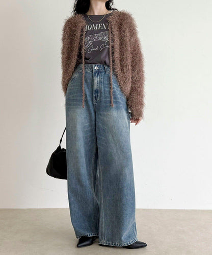 聚酯羽毛針織短外套