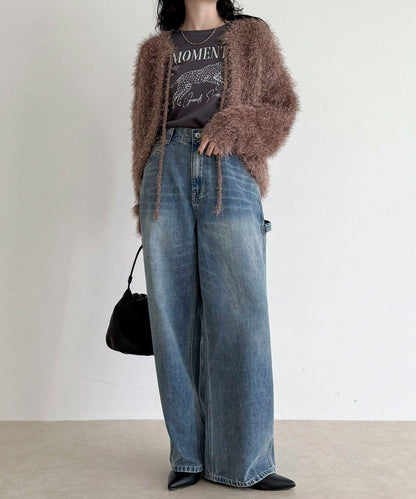 聚酯羽毛針織短外套