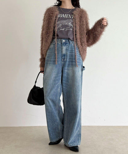 聚酯羽毛針織短外套