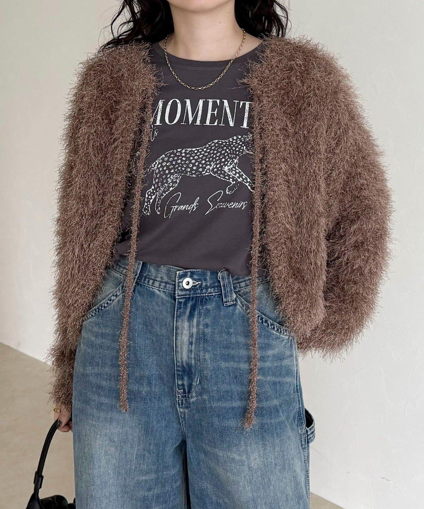 聚酯羽毛針織短外套