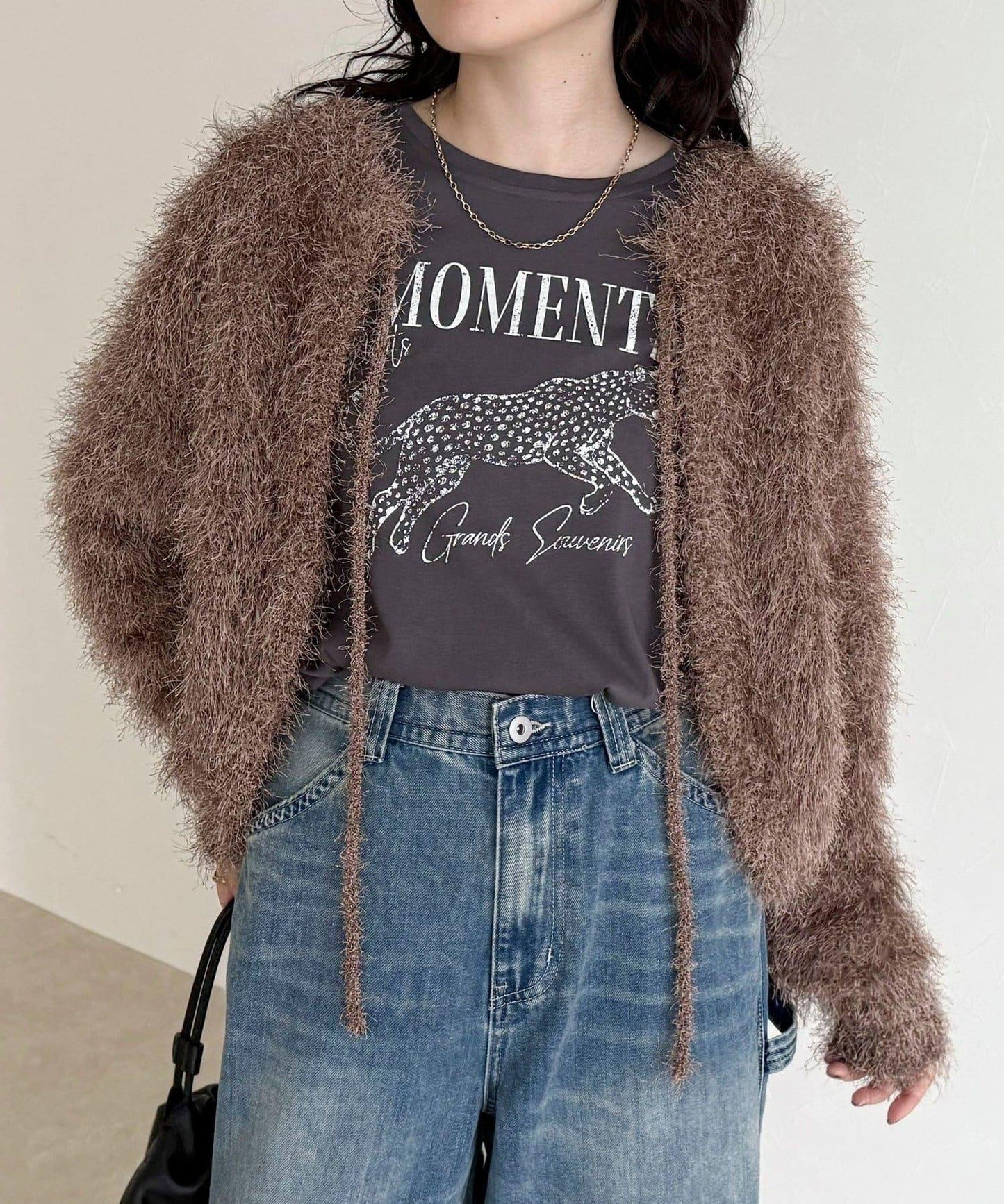 聚酯羽毛針織短外套