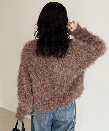 聚酯羽毛針織短外套