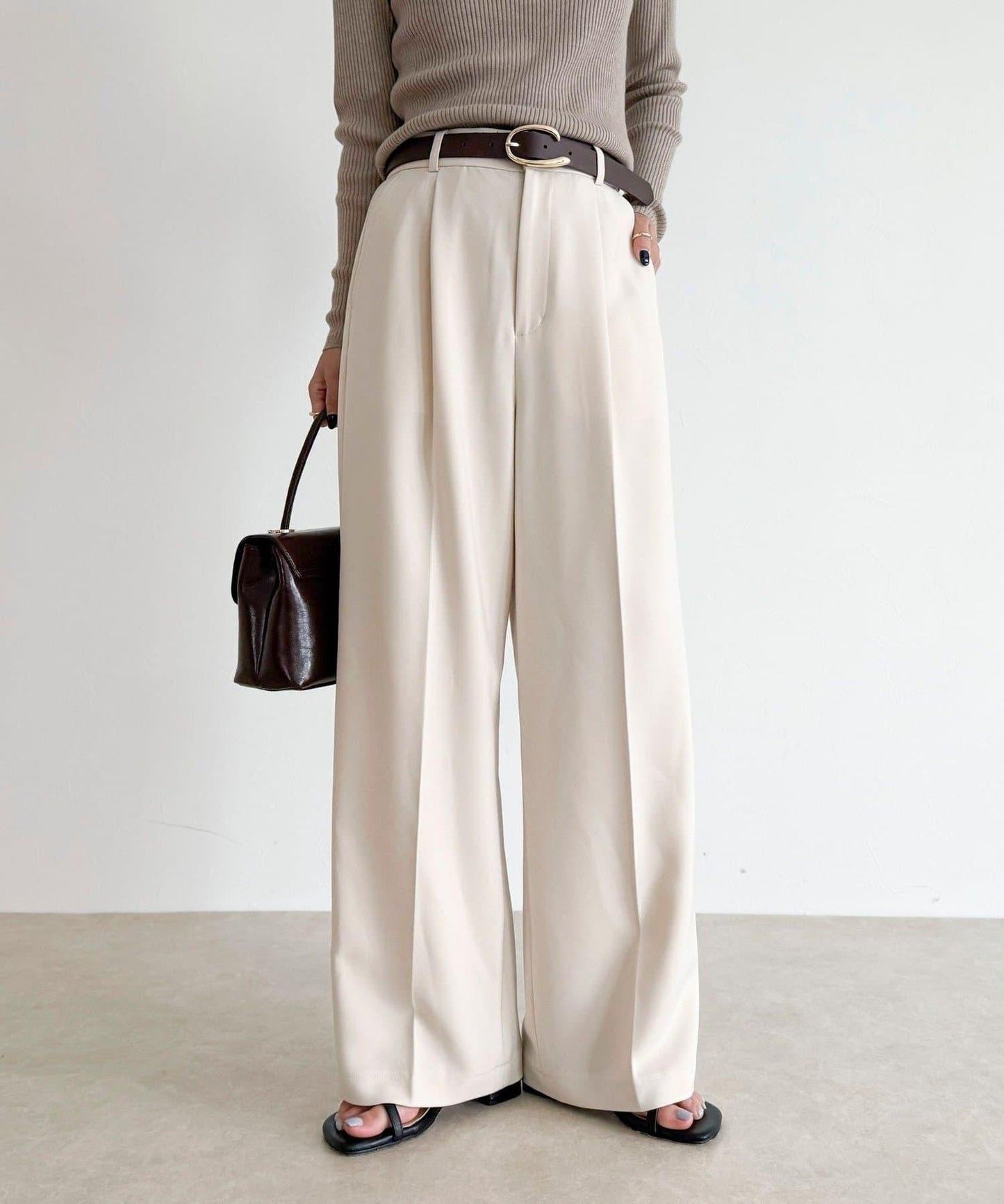 【人氣商品新款】保暖垂感打褶休閒褲