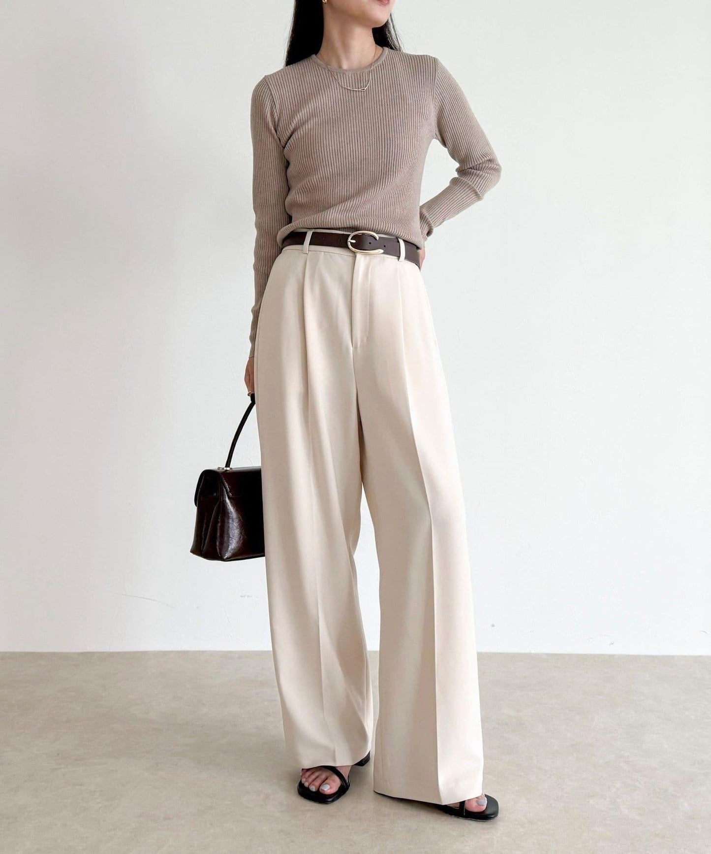 【人氣商品新款】保暖垂感打褶休閒褲