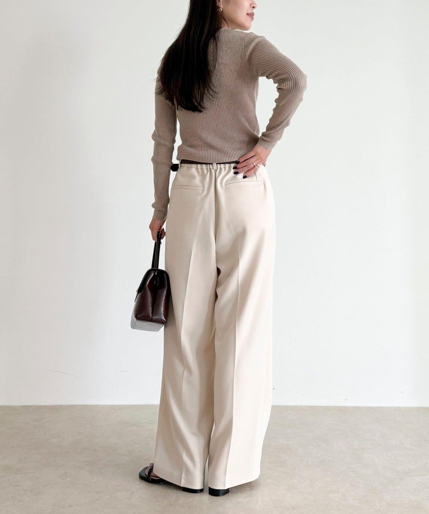 【人氣商品新款】保暖垂感打褶休閒褲