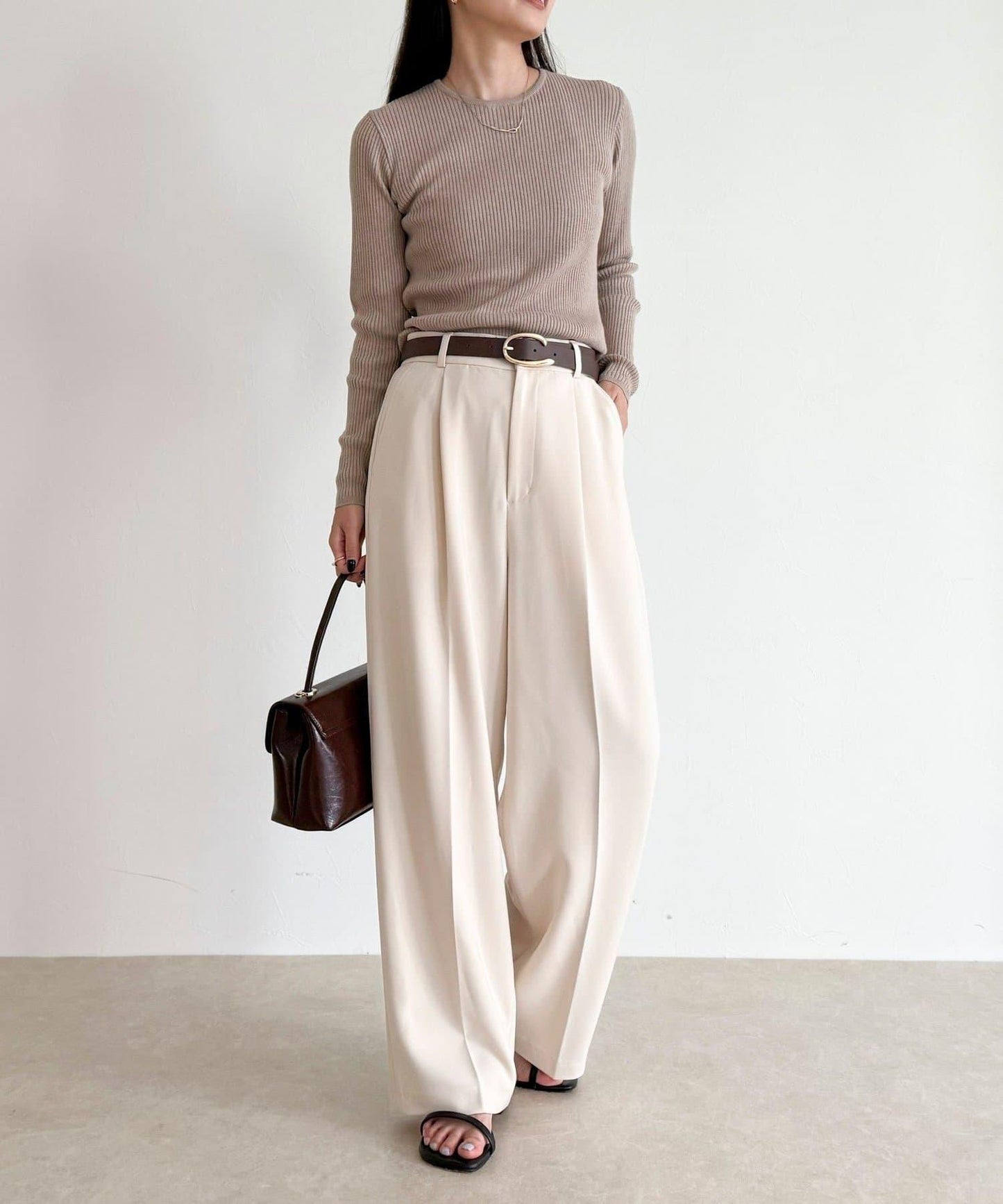 【人氣商品新款】保暖垂感打褶休閒褲