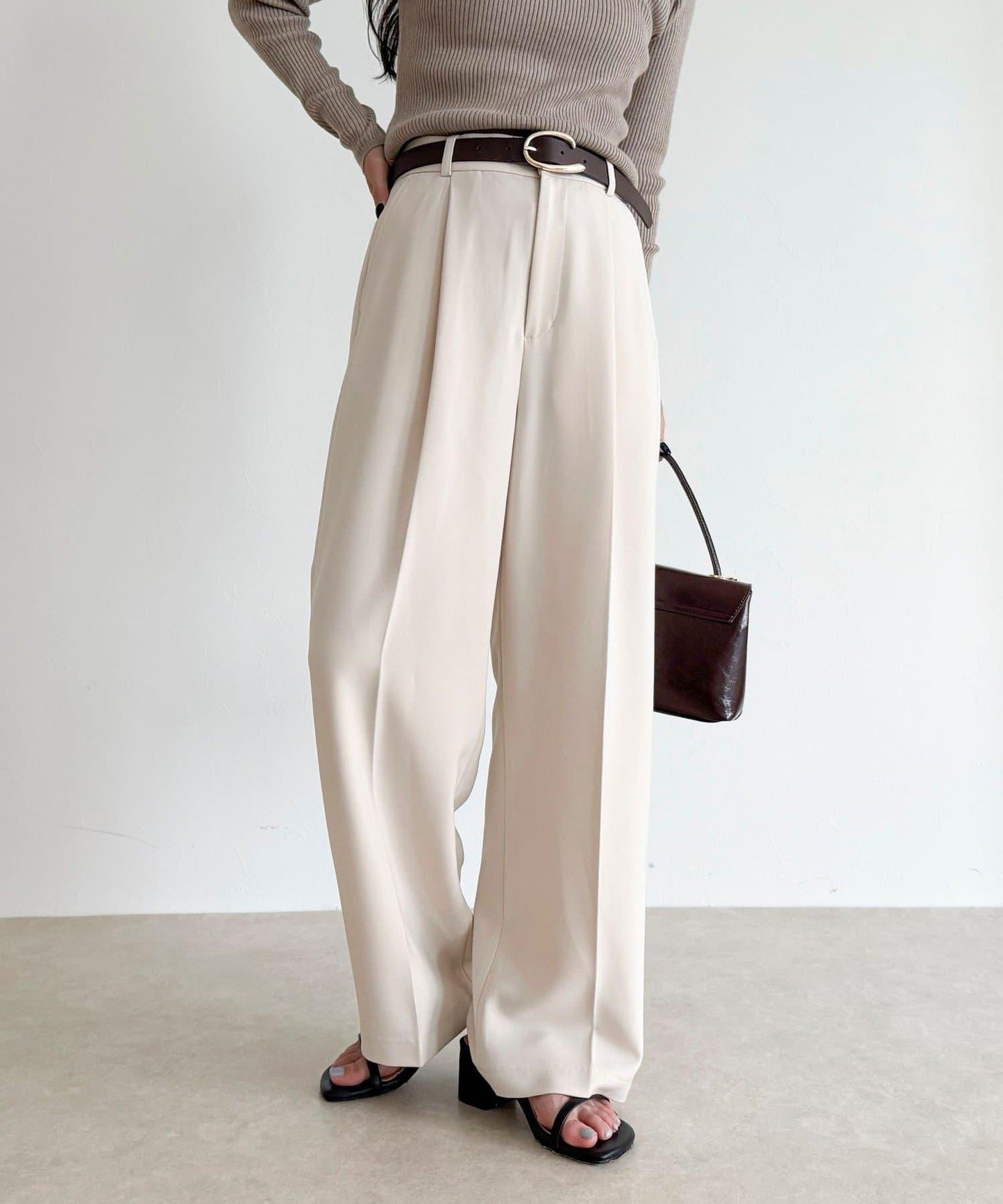 【人氣商品新款】保暖垂感打褶休閒褲