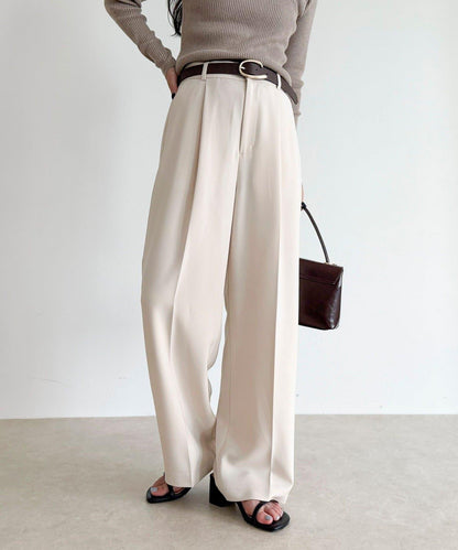 【人氣商品新款】保暖垂感打褶休閒褲