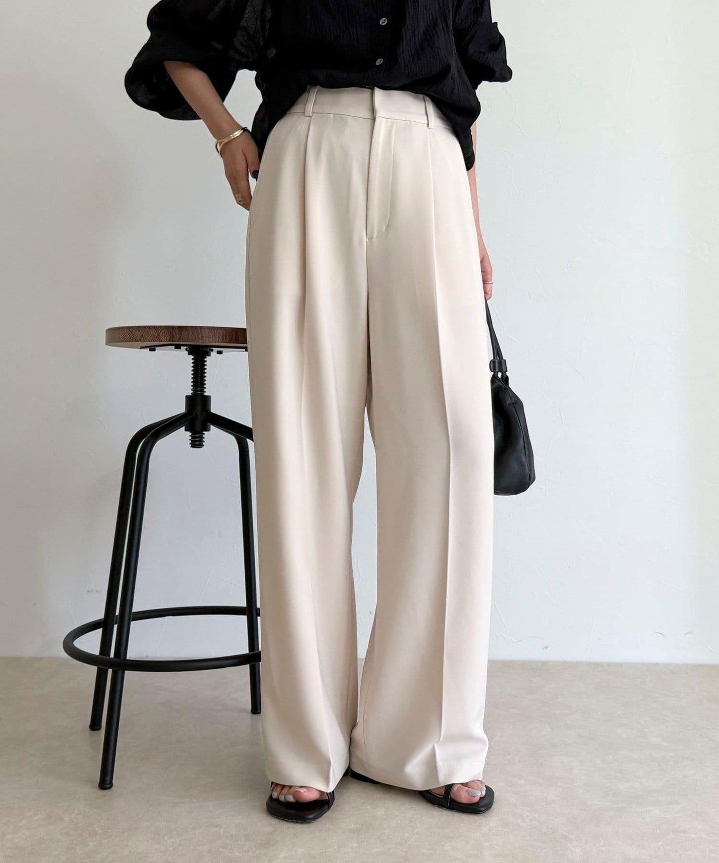 【人氣商品新款】保暖垂感打褶休閒褲