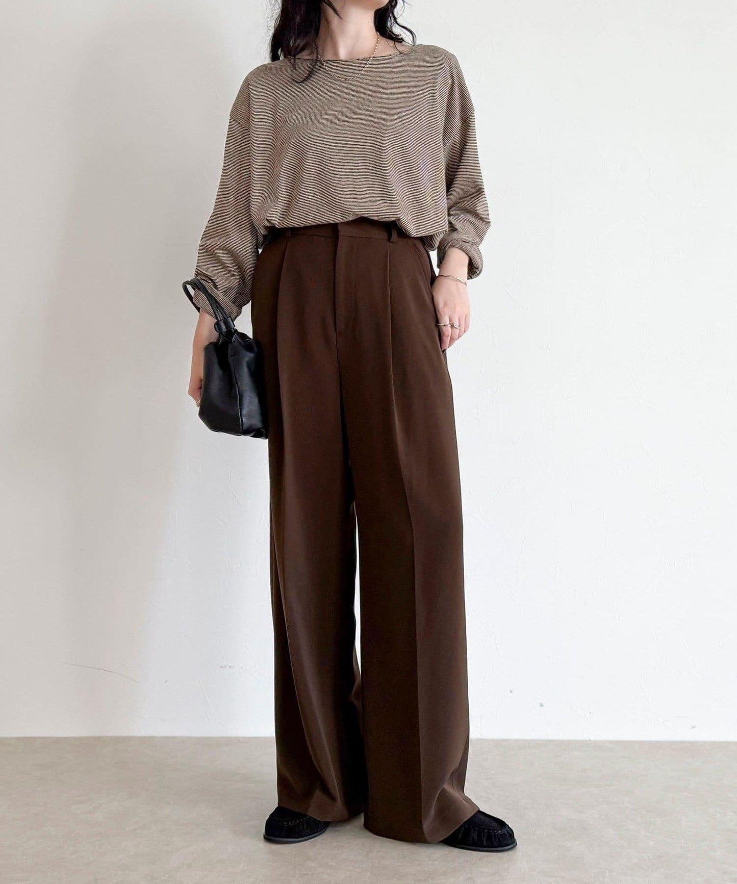 【人氣商品新款】保暖垂感打褶休閒褲