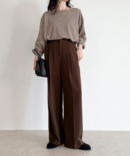 【人氣商品新款】保暖垂感打褶休閒褲