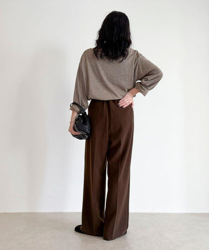 【人氣商品新款】保暖垂感打褶休閒褲