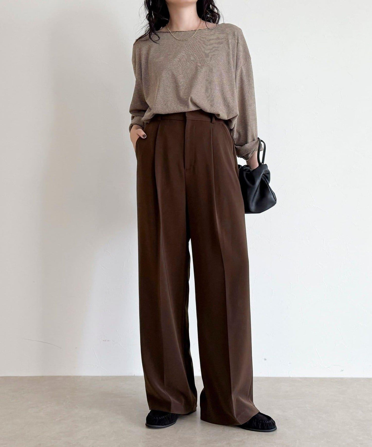 【人氣商品新款】保暖垂感打褶休閒褲