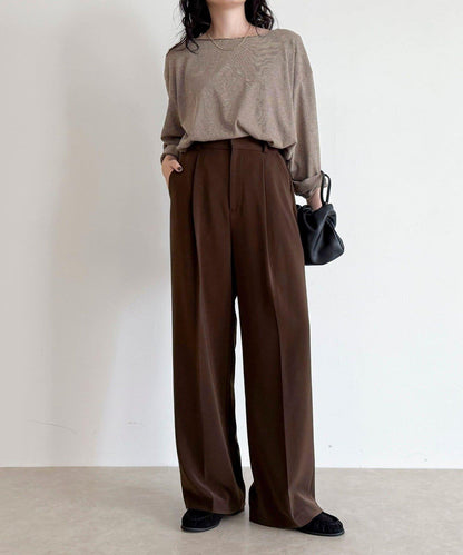 【人氣商品新款】保暖垂感打褶休閒褲