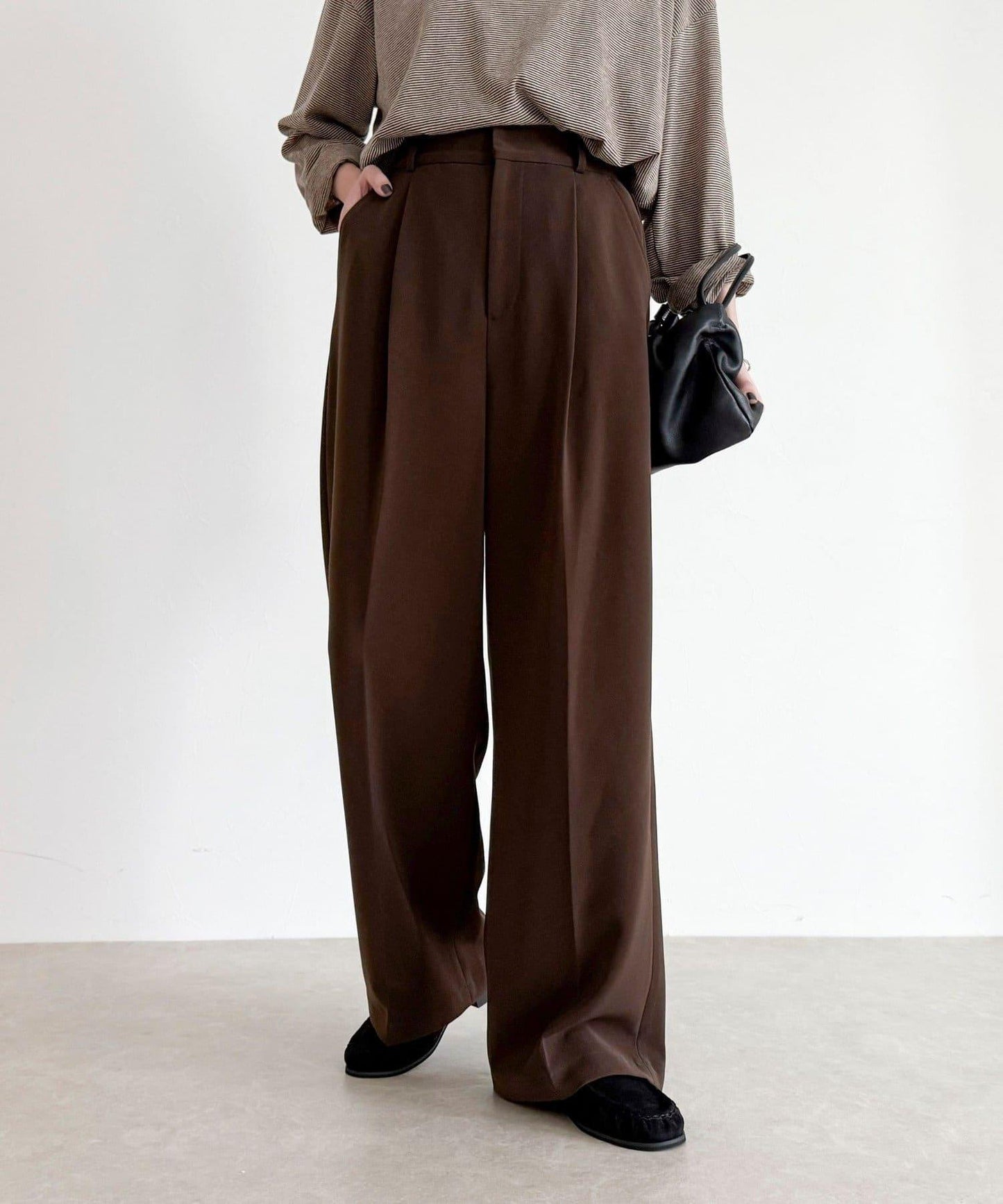 【人氣商品新款】保暖垂感打褶休閒褲