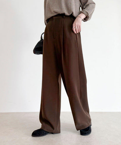 【人氣商品新款】保暖垂感打褶休閒褲