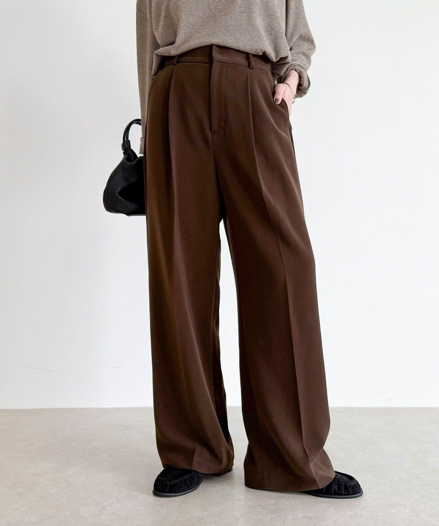 【人氣商品新款】保暖垂感打褶休閒褲