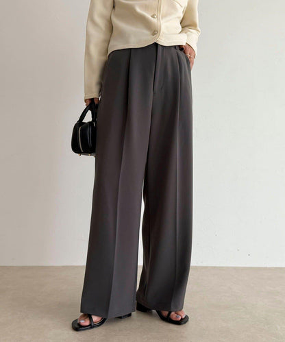 【人氣商品新款】保暖垂感打褶休閒褲